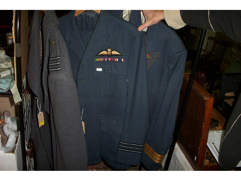 Appraisal: A collection of RAF uniforms including an officers uniform a