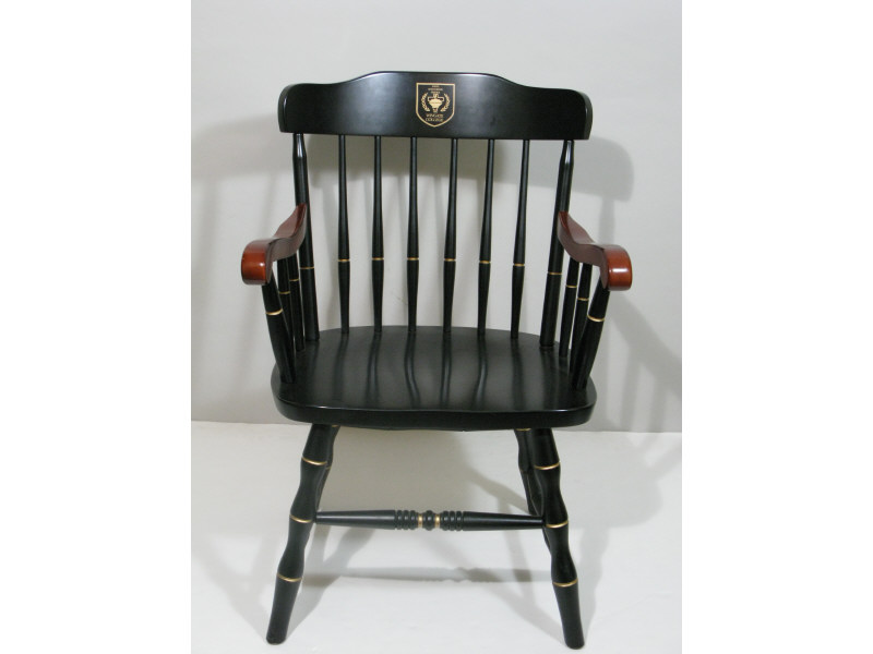 Appraisal: Wingate College Arm Chair with decal to the crest black