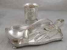 Appraisal: A mixed lot of silver plate comprising a galleried tray