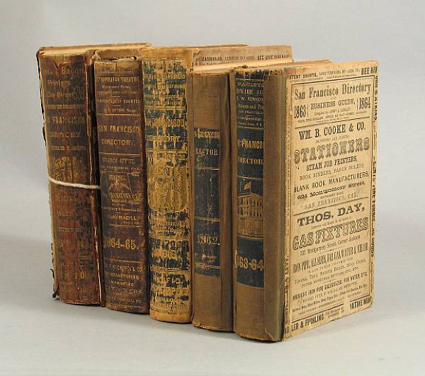 Appraisal: SAN FRANCISCO DIRECTORIES s volumes Langley Henry G compiler The