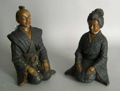 Appraisal: Pair of Japanese bronze figures