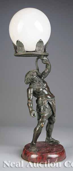 Appraisal: A Grand Tour Bronze Figure of Silenus Holding Aloft a