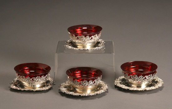 Appraisal: Assembled Set of Twelve American Repouss Border Sterling Dessert Bowls