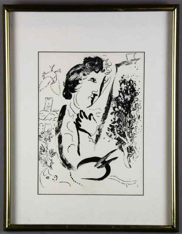 Appraisal: Marc Chagall Lithograph on PaperDepicting artist easel and bird entitled