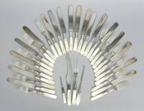 Appraisal: Part Service of Mother of Pearl Flatware Two sets with