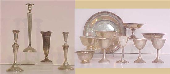 Appraisal: Fourteen pieces of sterling including a round plate three Revere