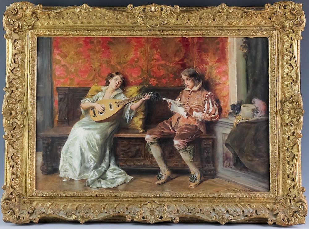 Appraisal: Antonio Lonza Original Oil On Wood Painting Italy Antonio Lonza