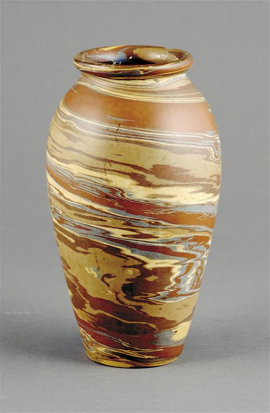 Appraisal: Niloak Missionware vase circa - baluster form in blue beige