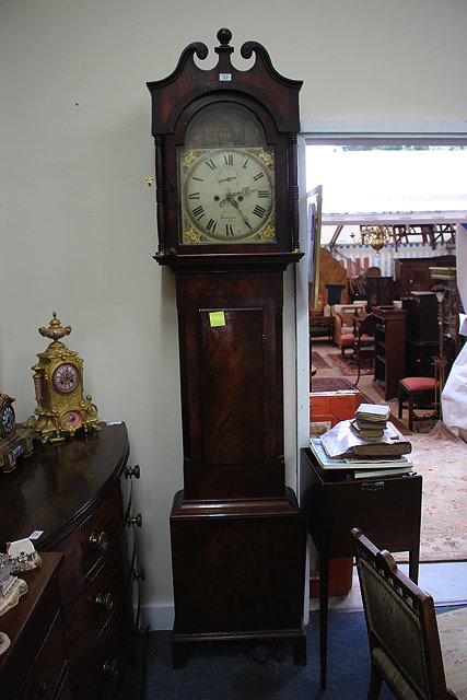 Appraisal: A TH CENTURY MAHOGANY -DAY LONG CASE CLOCK the case