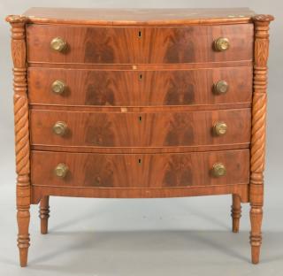 Appraisal: Sheraton mahogany bowfront four drawer chest circa ht wd dp