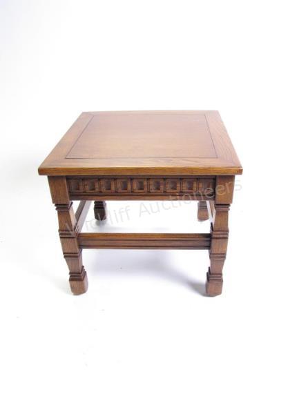 Appraisal: Romweber Viking Oak cigarette table R- x x h Nordic