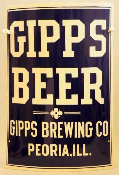 Appraisal: Gipps Beer Porcelain Corner Sign Extremely rare sign with brilliant