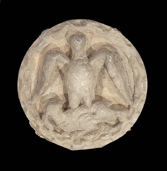 Appraisal: An Italian Romanesque Istrian marble roundel Venice th century Carved