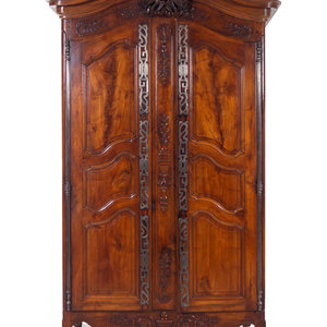 Appraisal: A Louis XV Provincial Carved Walnut Armoire Late th Century