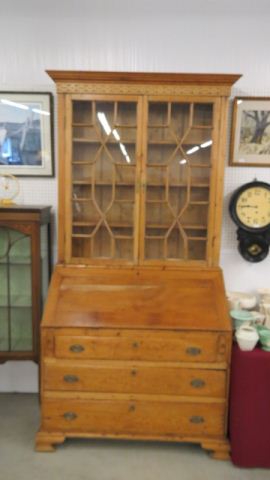 Appraisal: Period Pine Secretary Bookcasedropfront inner compartments and drawers hard to