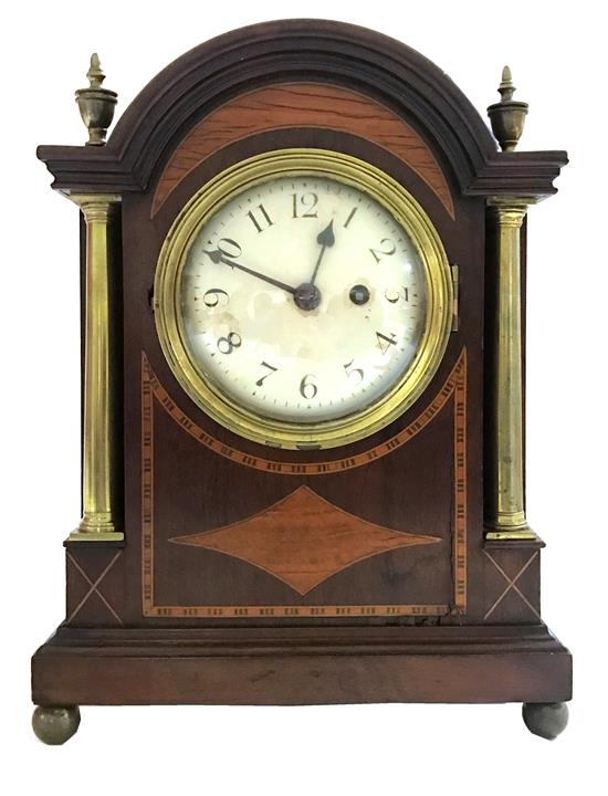 Appraisal: Miniature -Day mantle clock circa - time only mahogany and