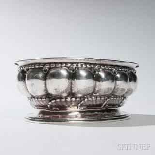 Appraisal: Georg Jensen Sterling Silver Melon Pattern Center Bowl Georg Jensen