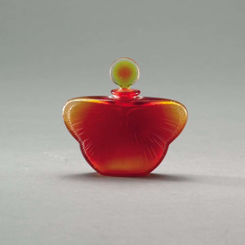 Appraisal: Phal ne Lalique Red and Amber Glass Perfume Bottle c