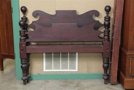 Appraisal: CANNONBALL ROPE BED Shaped headboard and footboard on turned posts