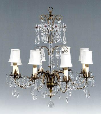 Appraisal: Venetian style chandelier eight-light fixture with scrolled arms clear glass