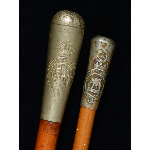 Appraisal: Two officer's canes with embossed nickel plated pommel Duke of