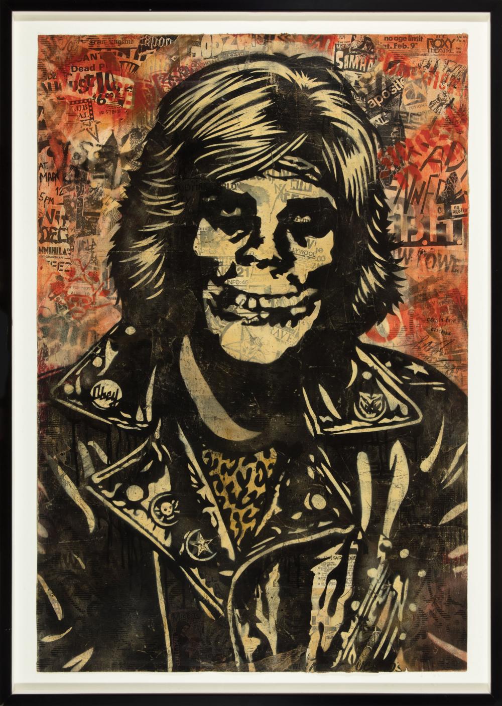 Appraisal: Shepard Fairey American South Carolina b Fiend Rocker stencil silkscreen