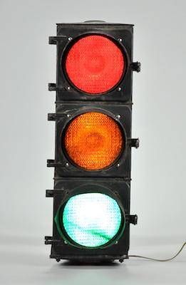 Appraisal: A Vintage Street Traffic Control Light ca mid th Century