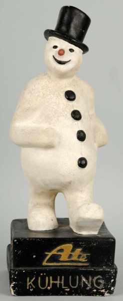 Appraisal: Heavy Plaster or Chalkware Advertising Snowman Description Marked Ate Kuhling