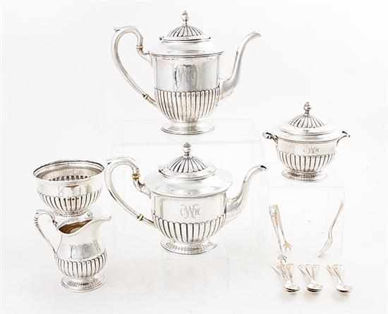 Appraisal: Kirk Son sterling tea and coffee service reeded urn design