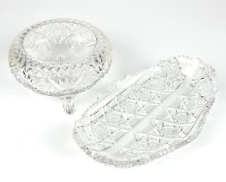 Appraisal: Two pieces of American brilliant cut glass Early th century