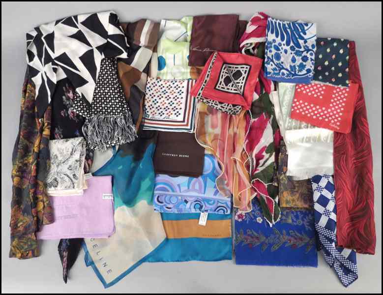 Appraisal: BURBERRY SILK SCARF Together with various silk and cotton scarves