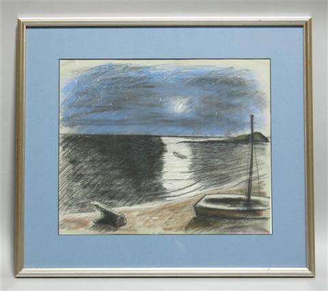 Appraisal: VICTOR DE PAUW AMERICAN - SEA SHORE AT NIGHT Pastel