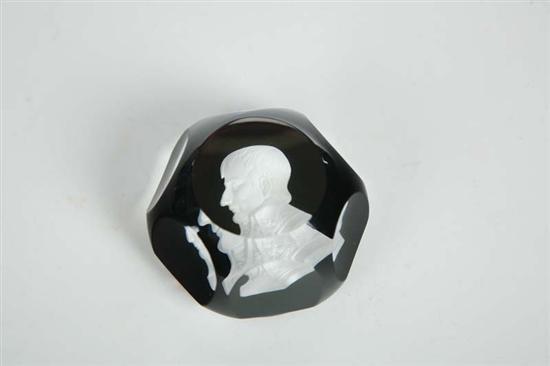 Appraisal: BACCARAT PAPERWEIGHT Sulphide weight with a cameo of Napoleon Bonaparte