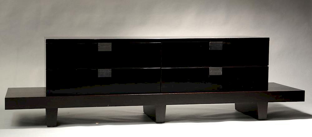 Appraisal: Christian Liagre Cabinet Modern lacquered and wood Oscuro cabinet designed