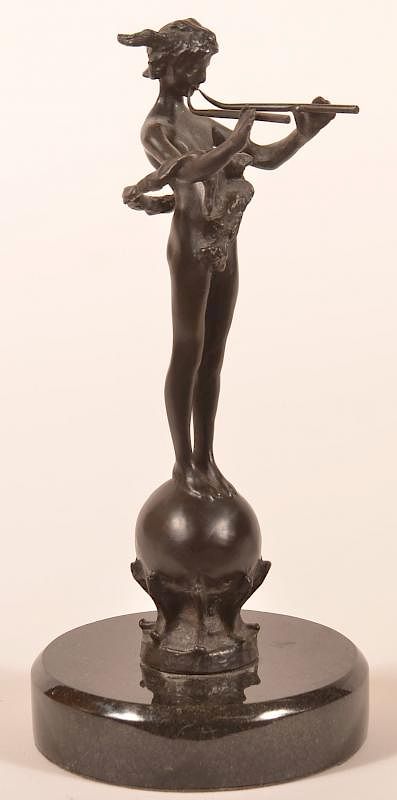 Appraisal: Bronze Figure of Pam Signed J M Monie Bronze Figure