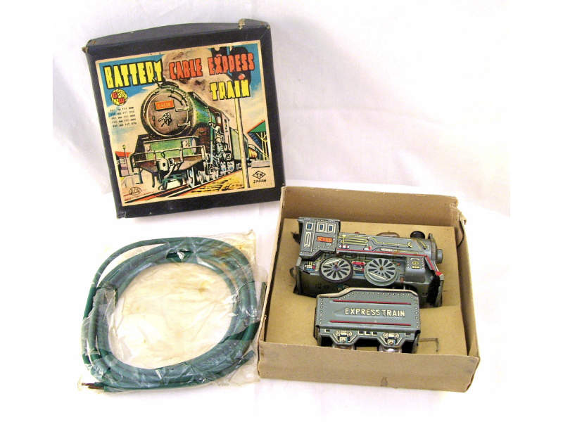 Appraisal: Battery Cable Express Train - Japan Tin train in box