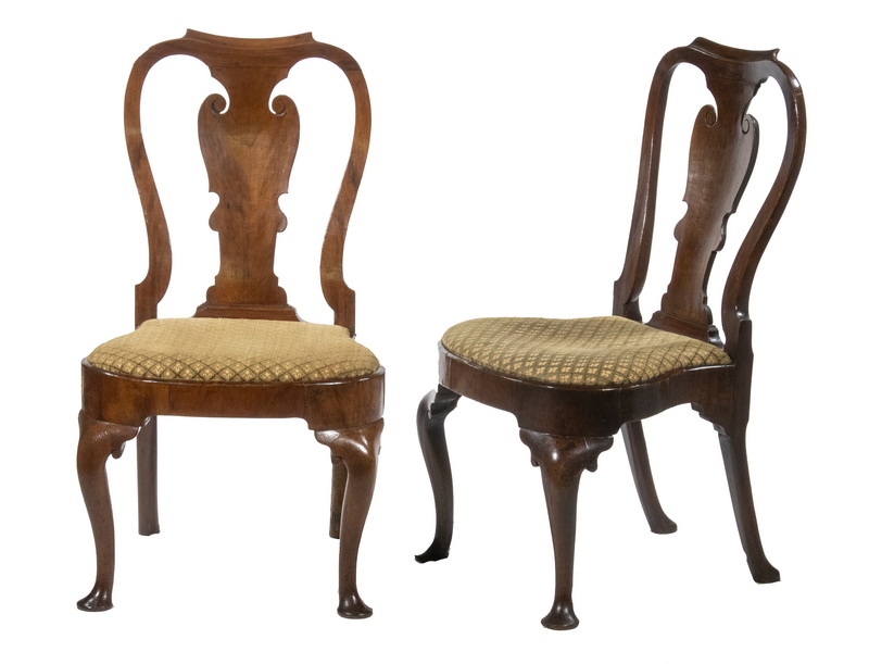 Appraisal: PR QUEEN ANNE SIDE CHAIRS Pair of th c English