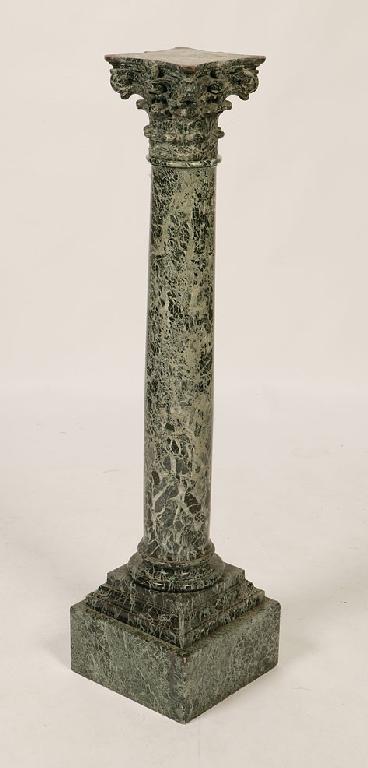 Appraisal: A VICTORIAN CARVED GREEN MARBLE COLUMN with carved Corinthian capital