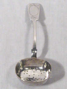 Appraisal: Russian Interest A Russian silver sifter spoon engraved with flowers