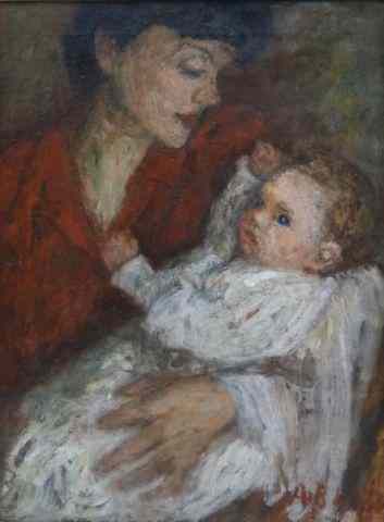 Appraisal: BLATAS Arbit Oil on Canvas ''Mother and Child ''Signed lower