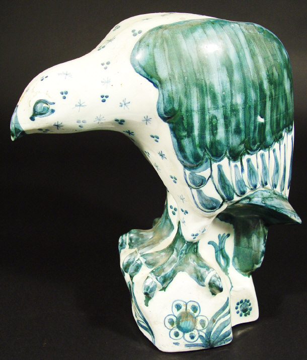 Appraisal: Large David Sharp Rye Pottery eagle with hand painted blue