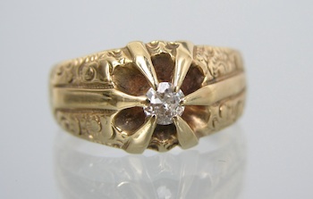 Appraisal: A Vintage Gentleman's Diamond Ring k yellow gold mounting with