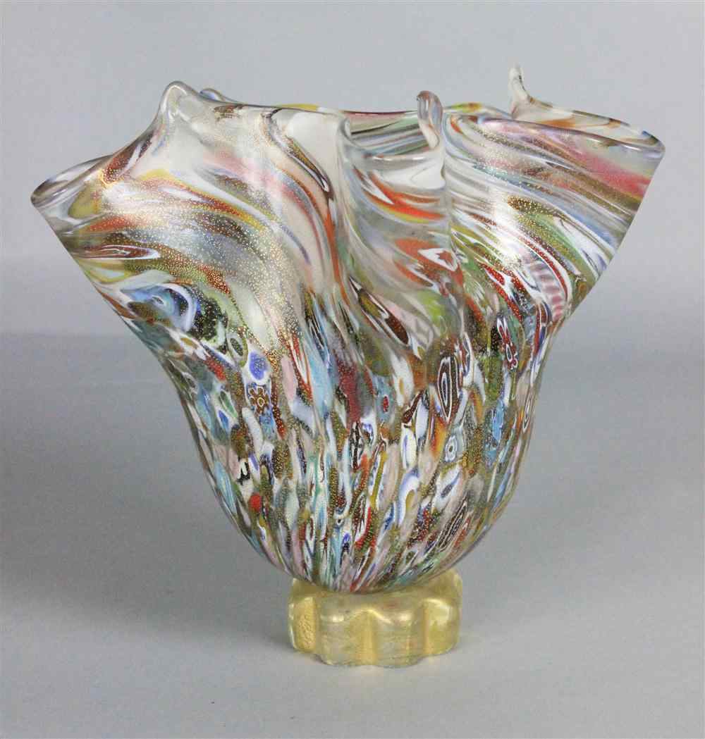 Appraisal: MURANO GLASS TWISTED MULTICOLORED VASE signed and labelled Provenance From