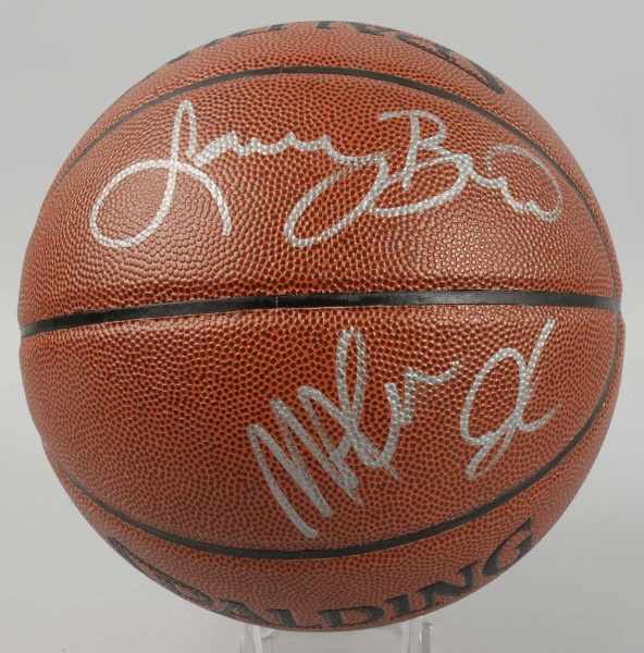 Appraisal: Basketball Signed by Larry Bird Magic Johnson Description Spalding basketball