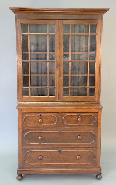 Appraisal: Victorian walnut chest with two door top ht in wd