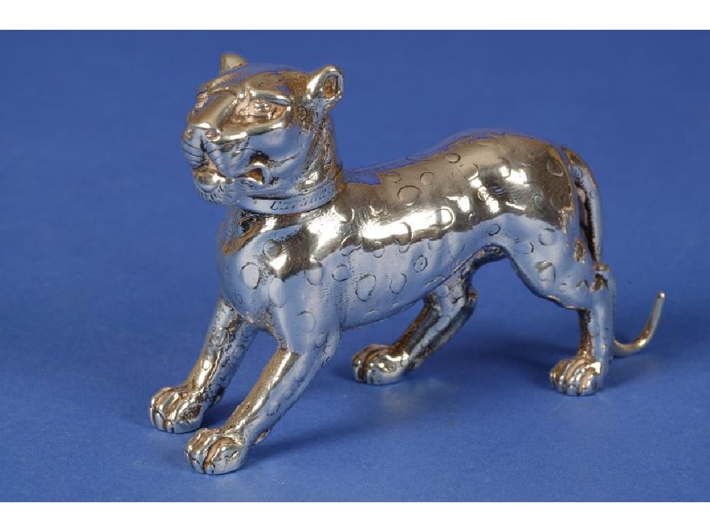 Appraisal: AN INDIAN WHITE METAL MODEL OF A LEOPARD the collar