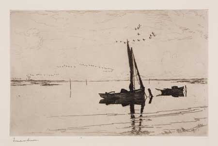 Appraisal: FRANK W BENSON Off Pea Island Etching x mm x