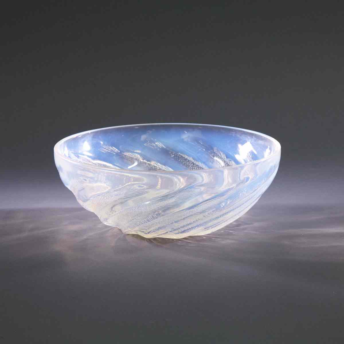 Appraisal: Poissons T Lalique Opalescent Glass Bowl Ts diameter cm diameter