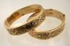 Appraisal: BRACELETS - Pair of Victorian gold bangle bracelets decorated with