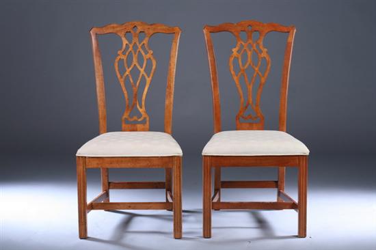 Appraisal: SET SIX GEORGE II STYLE DINING CHAIRS th century with